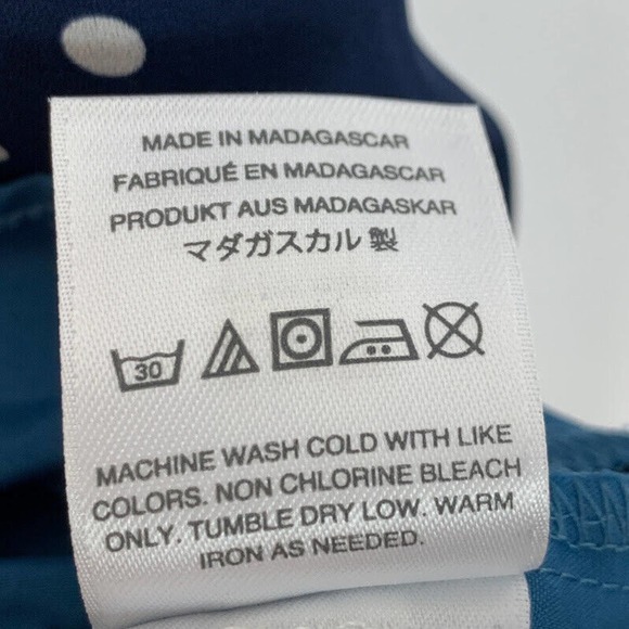 J Crew Size XS Printed Polka Dot‎ Flutter Sleeve Dress Navy Blue Ruffle J0841 - Picture 8 of 10